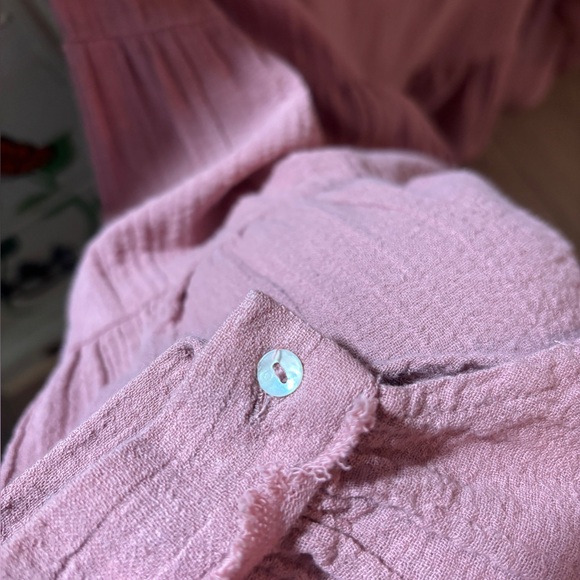 Free People Gauze Top Babydoll Long Sleeve Button - Picture 5 of 5